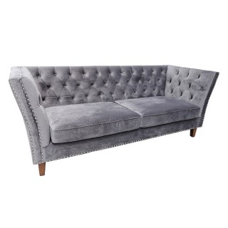 Grey Velour Marlborough 3 Seater Sofa