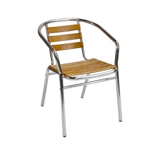 Teak & Aluminium Cafe Chair