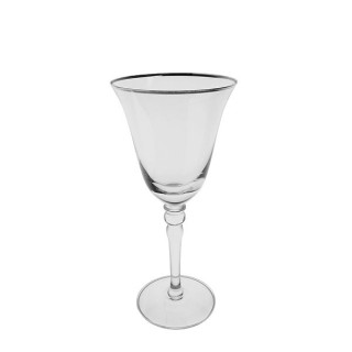 Silver Rim White Wine Glass