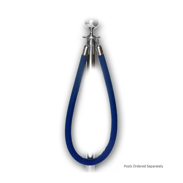 Blue Barrier Rope - Chrome Ends