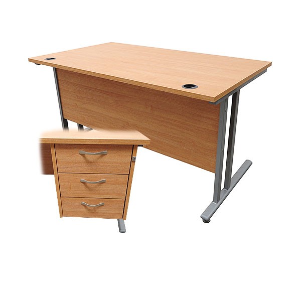 Desk With Pedestal Drawers
