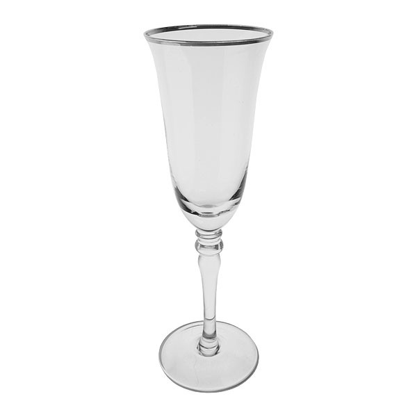 Silver Rim Champagne Glass