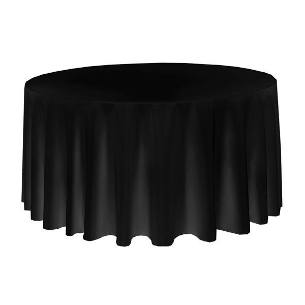 132" Round Black Tablecloth Hire Event Hire UK