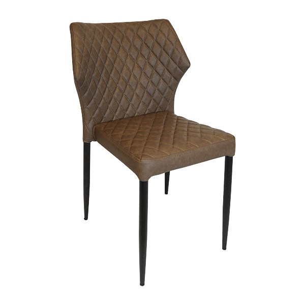 Brown Quilted Leather Dining Chair Event Hire UK