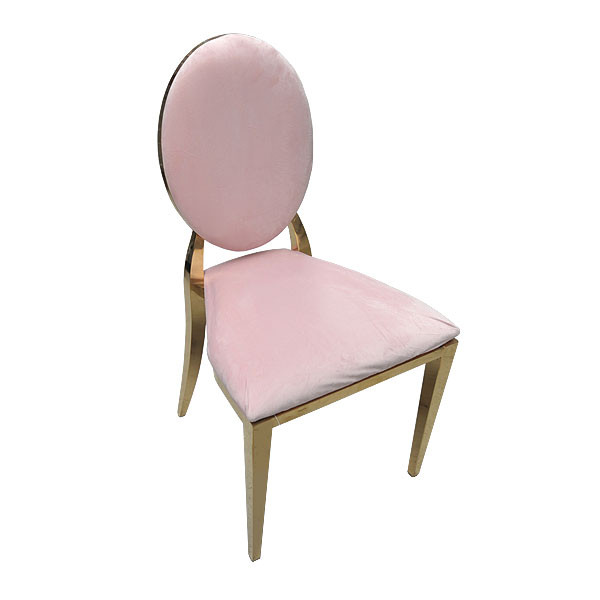 Gold Louis Chair Blush Pink Fabric Event Hire UK